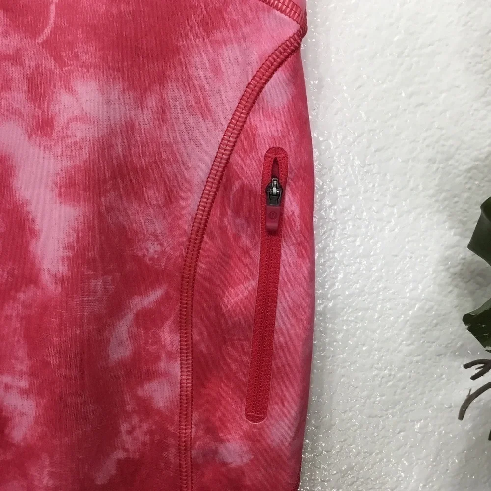 Lululemon Pink Tie Dye Cropped Workout Leggings